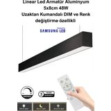 Kumandalı Renk Değiştirilebilir Ve Dim Edilebilir Led Sarkıt Linear Aydınlatma 100 Cm 5x8cm Aluminyum Gövde