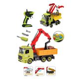 Kumandalı Şarjlı 1:18 Sök Tak Full Fonksiyon Vinçli Oyuncak İş Makinası Kamyon