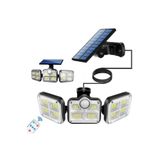 Kumandalı Solar Güneş Enerjili 122 Ledli Hareket Sensörlü Bahçe Aydınlatma