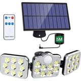 Kumandalı Solar Güneş Enerjili 138 Ledli Hareket Sensörlü Bahçe Aydınlatma Sokak Lambası - Standart