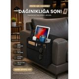 Kumandalık Koltuk Kenarı Organizer Yan Sehpa Koltuk Kenarı Düzenleyici Koltuk Başı Örtü Siyah