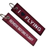 KUMAS ANAHTARLIK BORDO RBF (I LOVE FLYING)