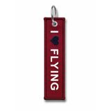 Kumaş Anahtarlık "I Love Flying" Bordo