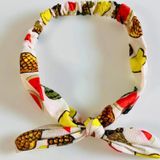 KUMAŞ ANANAS KARPUZ LİMON DESENLİ FİYONK SAÇ BANDI