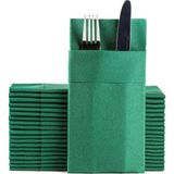 Kumaş Dokulu Airlaid Cepli Peçete 40x40 cm 1/8 50'li Paket - Yeşil