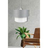 Kumaş Gri Beyaz Pasta Retro Modern Avize Sarkıt Çap 30 cm PAV64 - 1