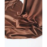 Kumaş Parça Kızıl Kahve Renkte Tok Saten En: 140CM - Kızıl - Kahverengi - 100 cm - 1 m