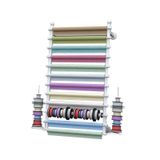 Kumaş ruloları için duvar rafı – Filmler, duvar kağıdı ve masa örtüleri için çok yönlü stand, yerden tasarruf sağlayan organizatör 100 x 120 cm – verimliliği en üst düzeye çıkarın ve alanınızı