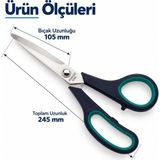 Kumaş ve Terzi Makası 24,5 Cm, Kağıt Dikiş ve Büyük Boy Makas - 0 - --