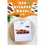 Kumaşa Baskı Yapılabilen Özel Tasarım Ütü Ile Yapışan Tekstil Dtf Baskı Görseli Arabalar Temalı