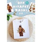 Kumaşa Baskı Yapılabilen Özel Tasarım Ütü ile Yapışan Tekstil Dtf Baskı Görseli Buz Devri Temalı - Çok Renkli - 40x13mm - Kumaş Etiketi