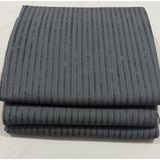 Kumaşçıtr Kaymaz Tabanlı Kadife Koltuk, Çekyat Örtüsü - Lüks Çizgili Desenli, Süngerli Antrasit 170-205 cm - 170 x 205 cm