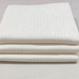Kumaşçıtr Kaymaz Tabanlı Kadife Koltuk, Çekyat Örtüsü - Lüks Çizgili Desenli, Süngerli Ekru Renk 170-205 cm - 170 x 205 cm