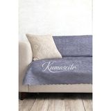 Kumaşçıtr Koltuk Çekyat Örtüsü – Kaymaz Tabanlı Süngerli Kadife Kumaş Duman Gri Gofraj Baskı 170-205 - 170 x 210 cm - Koyu Gri
