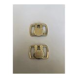 Kumaşevi Altın Renkli Tavşan Figürlü Ayakkabı Tokası – Şık Plastik Süs Aksesuarı / 4 Cm X 5.5 Cm ( 1 Çift)