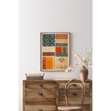 Kumaşlar Ve Nakışlar - Ahşap Desenli Çerçeve, Kahverengi, 50 x 70