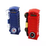 Kumbara Telefon Kulübesi Dekoratif Biblo Kumbara Renkli 20X6x6cm Reçine