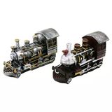 Kumbara Tren Vintage Dekoratif Biblo Kumbara Renkli 20X12x8cm Reçine