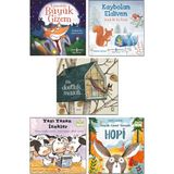 Kümesteki Büyük Gizem +Kaybolan Eldiven + Bir Dostluk Masalı + Yazı Yazan Inekler + Küçük Cesur Tavşan Hopi / Çocuk Masal Öykü Hikaye Kitapları Seti 5 Kitap