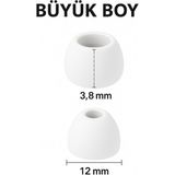 Kumi 1 Çift 2 Adet Kulaklık Silikonu Samsung Uyumlu-Büyük 12MM Beyaz