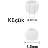 Kumi 1 Çift 4 Adet Kulaklık Silikonu Samsung Uyumlu-Küçük 8.5mm Beyaz