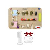 KUMİ Montessori Aktivite Tahtası Beyin Zeka Gelişimi Ince Motor Eğitici Oyuncak Diş Kaşıyıcı Hediyeli