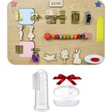 Kumi Montessori Aktivite Tahtası Zeka Gelişimi Ince Motor Eğitici Oyuncak Parmak Diş Kaşıyıcı Hediyeli