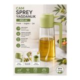 kumkumticaret 450 ml Cam Sprey Yağdanlık | BPA İçermez Yağ Spreyi | Zeytinyağı Sirke Sprey Şişesi Mutfak Yağlık