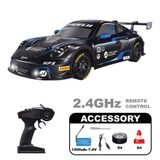 Kumoyu Uzaktan Kumandalı Drift Yarış Arabası 91602P-2-1:12 Ölçek, 4WD Dört Çeker, 30 Km/S Hız, 2.4 GHz Işıklı RC Drift Aracı Siyah Mavi