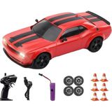 Kumoyu Uzaktan Kumandalı Işıklı Drift Arabası - Challenger Serisi, 4WD 2.4ghz Yüksek Hızlı Yarış Arabası, Kırmızı - Çok Renkli