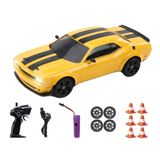 Kumoyu Uzaktan Kumandalı Işıklı Drift Arabası - Challenger Serisi, 4WD 2.4GHz Yüksek Hızlı Yarış Arabası, Sarı