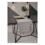 Kumru Çeyiz Fırfırlı Şık Sade Masa Üstü İnce Runner Pamuk Keten Kumaş 40x110 cm