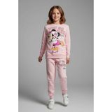 Kumrunun Dünyası Pembe Renk Mickey Mouse Minnie Baskılı Alt Üst Takım Kız Çocuk Eşofman - 11 - 12 Yaş - 13P-Pembe