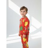 Kumrunun Dünyası Renkli Alt Üst Takım Pijama Takımı (Kalıbı Dar) - 06R-Kırmızı - 1 Yaş