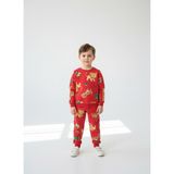 Kumrunun Dünyası Renkli Alt Üst Takım Pijama Takımı (Kalıbı Dar) - 3 Yaş - 4BY-Kırmızı
