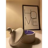 Kum's Design Dekoratif Kapaklı Kase Mum - Mor
