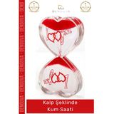 #Kumsaati Romantik Tasarım I Love You Yazılı Dekoratif Hediye Ofis Kalp Şeklinde Jel Kum Saati
