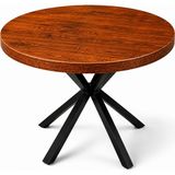 Kumsal Concept Masif Ahşap Ahtapot Metal Ayaklı Yemek Masası - Modern Japandi & Iskandinav Tasarım - Ceviz - 60*60 Yuvarlak