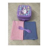 kumsal design Beslenme örtüsü piti kareli 2 li set (pembe-mavi)