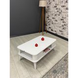 Kumsal Oval Kenar 100* 60 Orta Sehpa - Beyaz