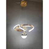 Kumsar Aydınlatma Drone Çizgili Tek Top Gold Avize - Sarı