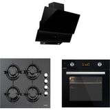 Kumtel 18-23 Siyah Cam Dijital Ankastre Set (KO-A6SF2(DDT) + KO-735 + KO-40 THDSF)