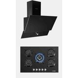 Kumtel Ankastre 2 Li Set Woklu ( 830 Cam Davlumbaz+ Ko 50 Woklu Cam Ocak