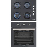 KUMTEL Antrasit 2\'li Ankastre Cam Set(Fırın ve Ocak)