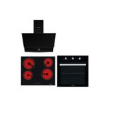 Kumtel B66-SF2 MT - V6 - 04T - DA6-830 Turbo Vitroseramik Kristal Siyah Cam Ankastre Set