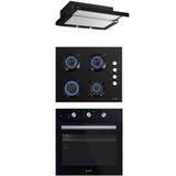 Kumtel B66-SF2MT-DS6-905S-KO-40TAHDF Siyah 3'lü Ankastre Set