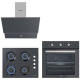 Kumtel DA6-830 Davlumbaz - KO-40 TAHDF Ocak - B66 - SF2 Fırın Kristal Antrasit Ankastre Set