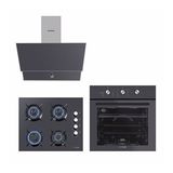 Kumtel Dizayn Antrasit (Gri) Cam Ankastre Set