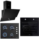 KUMTEL Home Siyah Cam Ankastre Set
