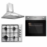 Kumtel KO-A6S2 58 lt Gri Ankastre Fırın + KO-410 BF Inox Ankastre Ocak + DP6S Piramit Inox Piramit Davlumbaz 3'lü Ankastre Set